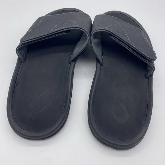 OluKai Nalu Slide Sandals Men's Size 12 Black Water Resistant 10332-4040 - Picture 8 of 12